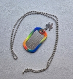 Dogtag autisme RVS met bedel Dogtag autisme RVS met bedel