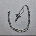 Medische ketting met RVS bedel esculaap incl. RVS ketting 60cm