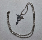 Medische ketting met RVS bedel esculaap incl. RVS ketting 60cm