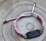 Armband gegraveerd verstelbaar rvs met rvs kraaltjes