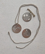 Medische ketting of speld ALUMINIUM allergie diverse keuze 2-zijde gravure 