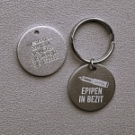 Sleutelhanger Epipen in bezit 2-zijde gravure   