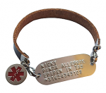 Armband SOS leer inclusief medische bedel Armband SOS leer inclusief medische bedel