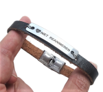 Niet reanimeren armband rvs en leer op maat gemaakt  Niet reanimeren armband rvs en leer op maat gemaakt