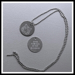 SOS ketting kinderen penning RVS 2-zijde gravure diverse afbeeldingen RVS