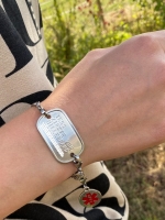 Armband SOS dogtag mini RVS geponst incl. rvs bedel Armband SOS dogtag mini RVS geponst incl. rvs bedel
