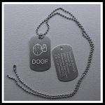 Dogtag Doof/Slechthorend mannetje 2-zijde gravure aluminium hoogglans  