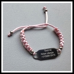 Armband gegraveerd verstelbaar rvs met rvs kraaltjes