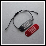 Armband medisch gegraveerd aluminium 1 of 2 zijde gravure