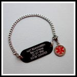 Medische armband aluminium met plaat op uw maat gemaakt 1 of 2 zijde gravure