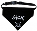 Honden bandana bedrukt met naam en afbeelding skull