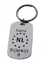 Sleutelhanger rijbewijs gegraveerd aluminium