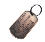 Dogtag koper incl. RVS sleutelring en gratis silencer  Dogtag koper incl. RVS sleutelring en gratis silencer