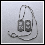 Medische dogtag 2-zijde gravure RVS