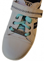 Shoe tag gegraveerd 2 regels RVS met glow in the dark veters Shoe tag gegraveerd 2 regels RVS met glow in the dark veters