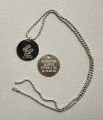 Ketting allergie divers penning RVS 2-zijde gravure incl. nikkelvrije ketting  