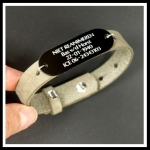 SOS leren armband gegraveerd 