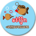 Buttons met naam model "vissen", 4 stuks  3,8cm Buttons met naam model "vissen", 4 stuks  3,8cm