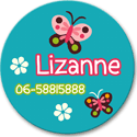 Buttons met naam model "vlinder", 4 stuks 3,8cm