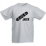 Kinder t-shirt bedrukt met naam en skateboard  Kinder t-shirt bedrukt met naam en skateboard