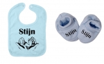 Slab en baby slofjes met naam setje newborn   Slab en baby slofjes met naam setje newborn