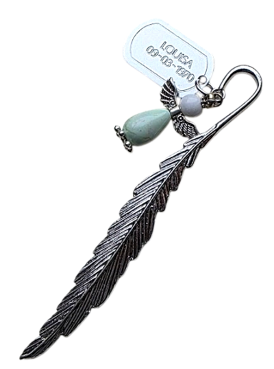 Boekenlegger engel met eigen tekst gegraveerd