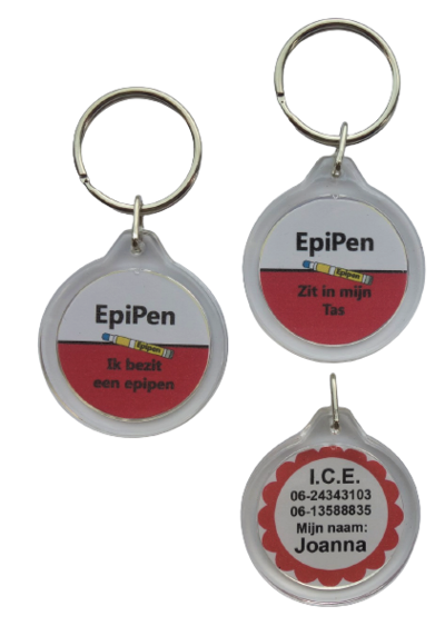 Medische sleutelhanger epipen eigen tekst 2-zijde