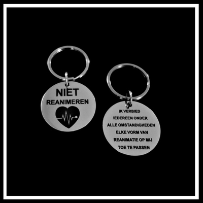 Niet reanimeren penning sleutelhanger