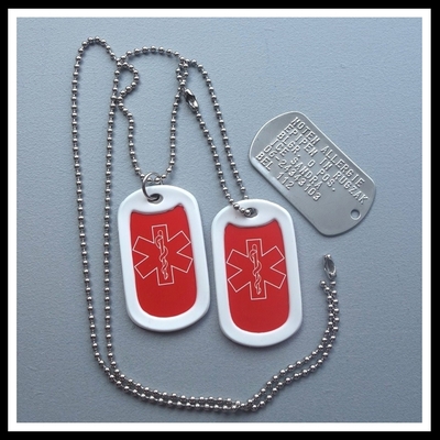 Dogtags met medische stickers