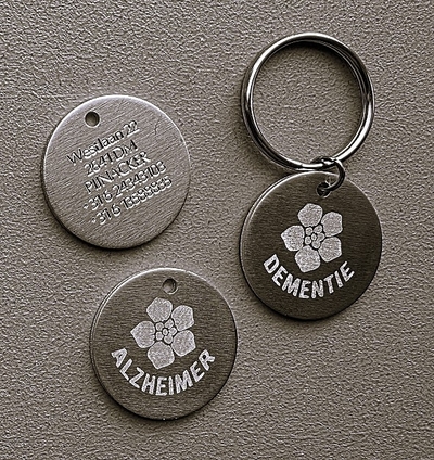 Sleutelhanger Alzheimer of Dementie 2-zijde gravure 