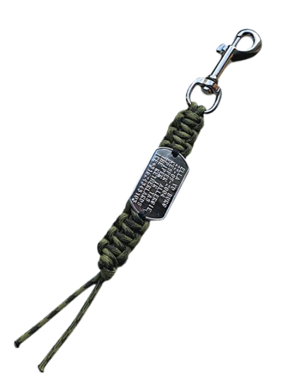 Paracord sleutelhanger dogtag musketonhaak